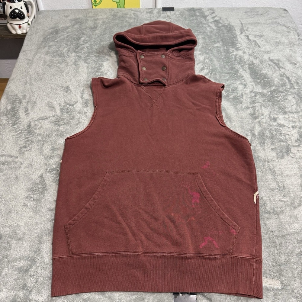 VTG Y2K Diesel Mens Sleeveless Ninja Hoodie Size L Gorpcore Utility Grunge RARE